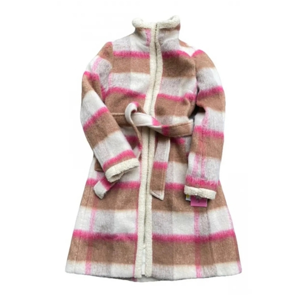 NWT kate spade new york Belted Maxi Wool with Sherpa Detail